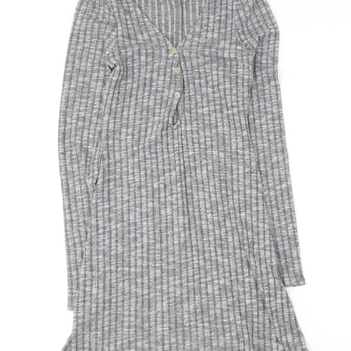 ASOS Womens Grey  Polyester Bodycon  Size 10  V-Neck