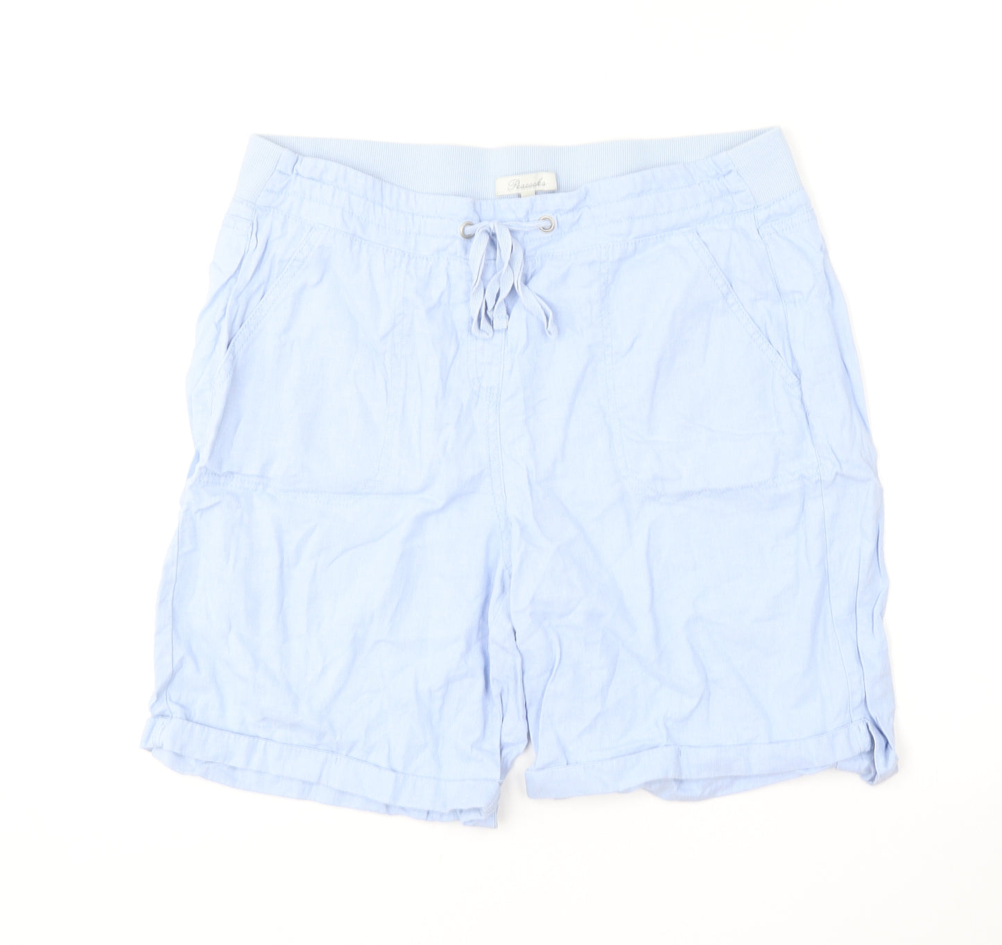 Peacocks Womens Blue  Linen Utility Shorts Size 14 L8 in Regular