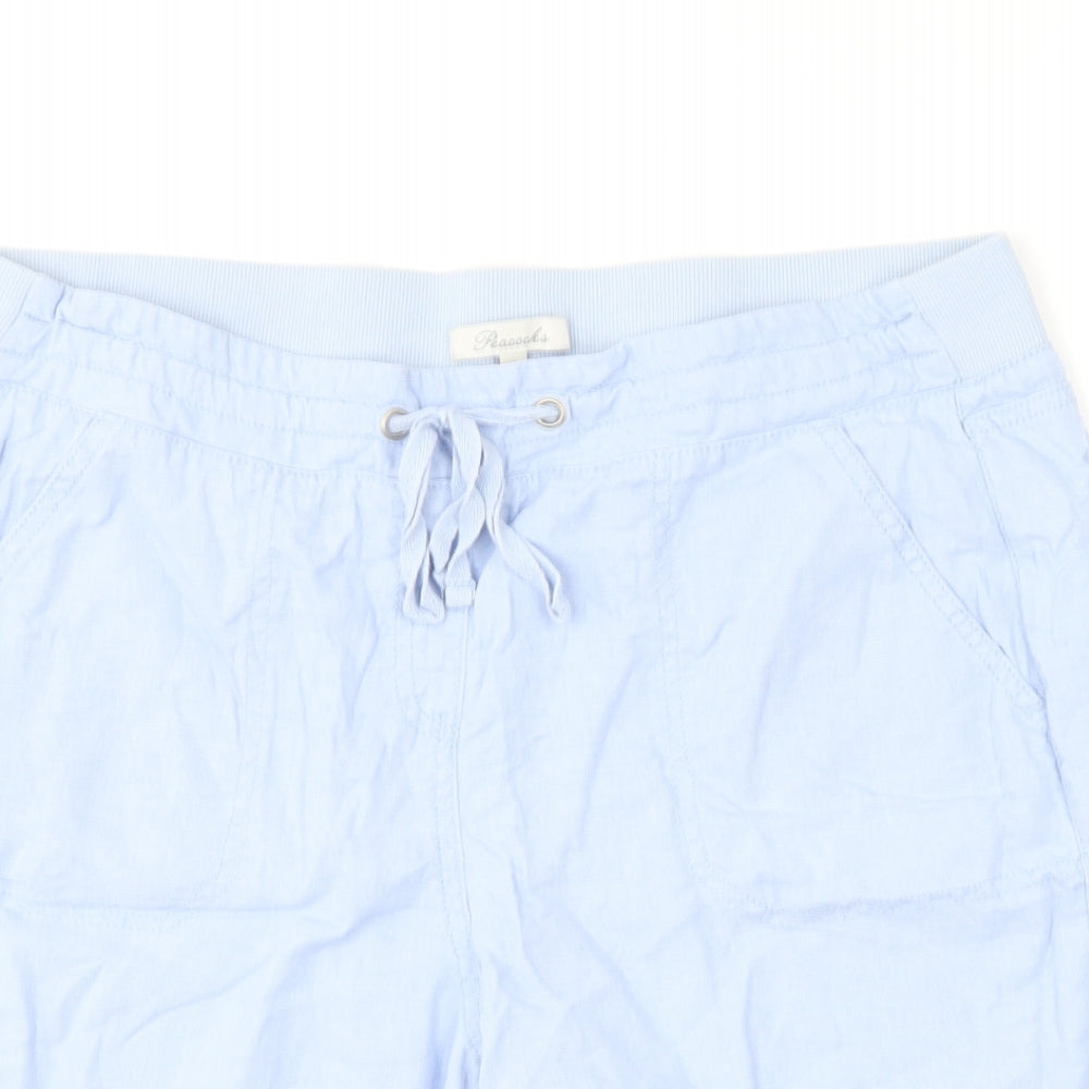 Peacocks Womens Blue  Linen Utility Shorts Size 14 L8 in Regular