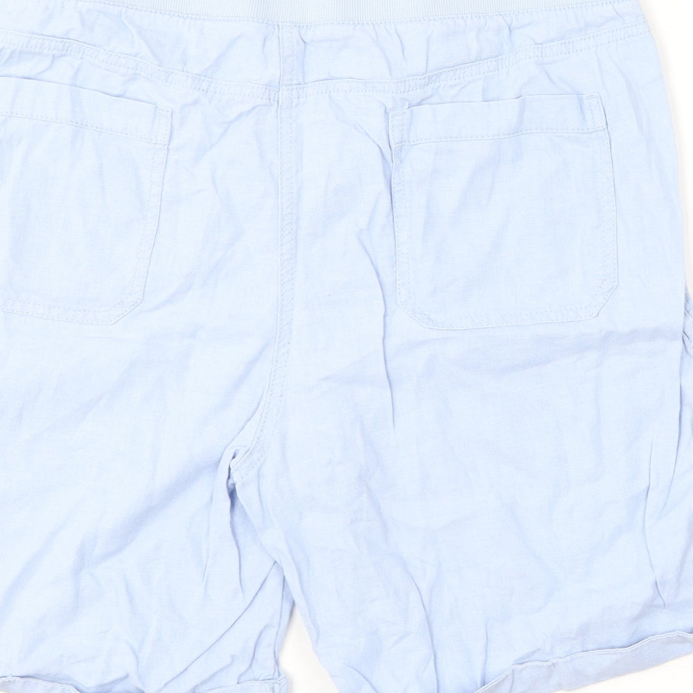 Peacocks Womens Blue  Linen Utility Shorts Size 14 L8 in Regular
