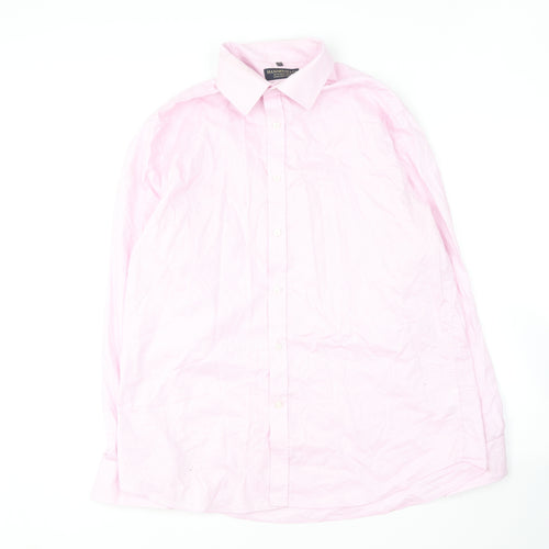 Hammond & Co  Mens Pink  Cotton  Button-Up Size 17 Collared
