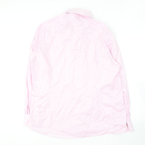Hammond & Co  Mens Pink  Cotton  Button-Up Size 17 Collared