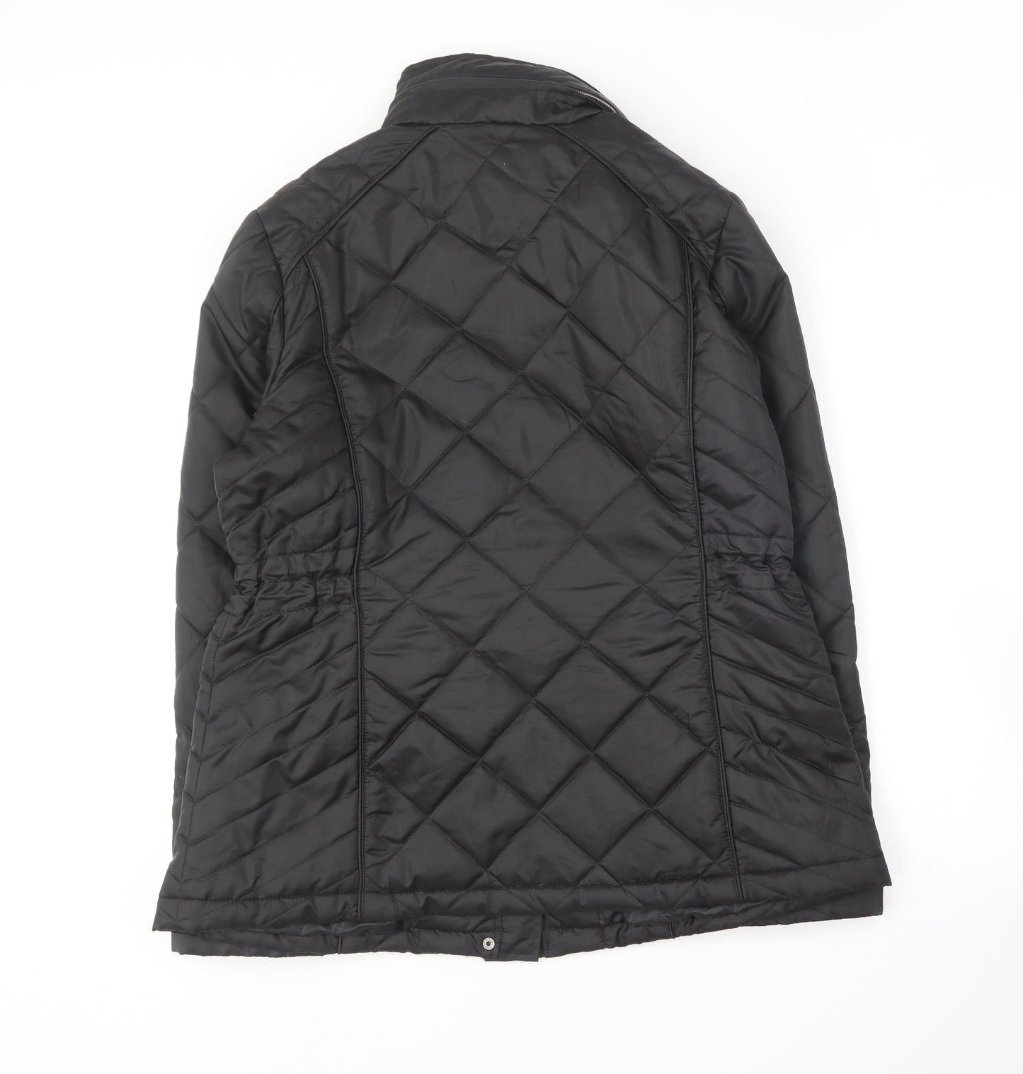 Preworn Womens Black   Quilted Coat Size 14