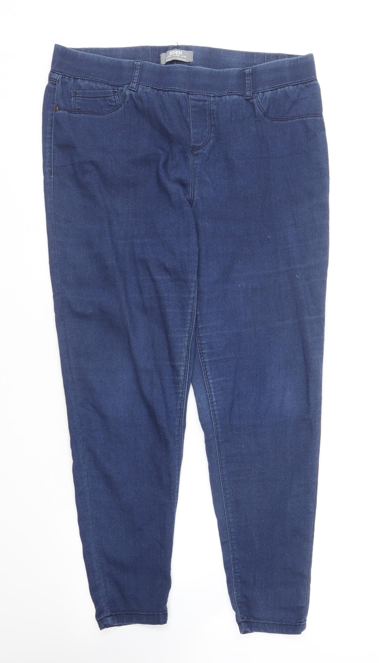 Dorothy Perkins Womens Blue  Cotton Jegging Trousers Size 14 L27 in Regular