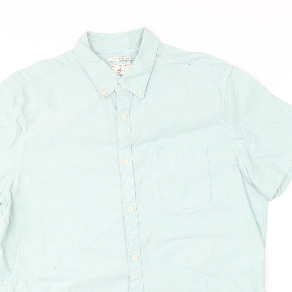 NEXT Mens Green  Cotton  Button-Up Size L Collared