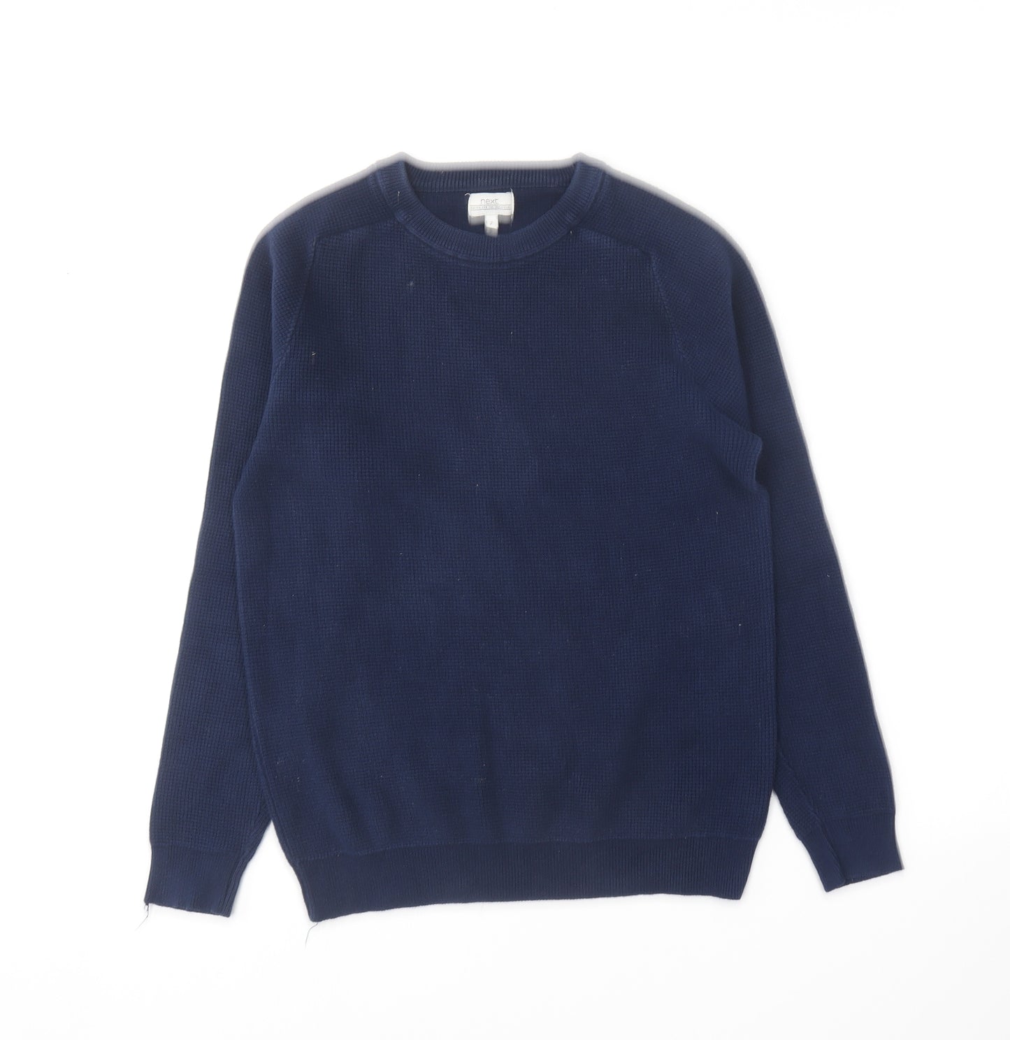 NEXT Mens Blue Round Neck  Cotton Pullover Jumper Size S