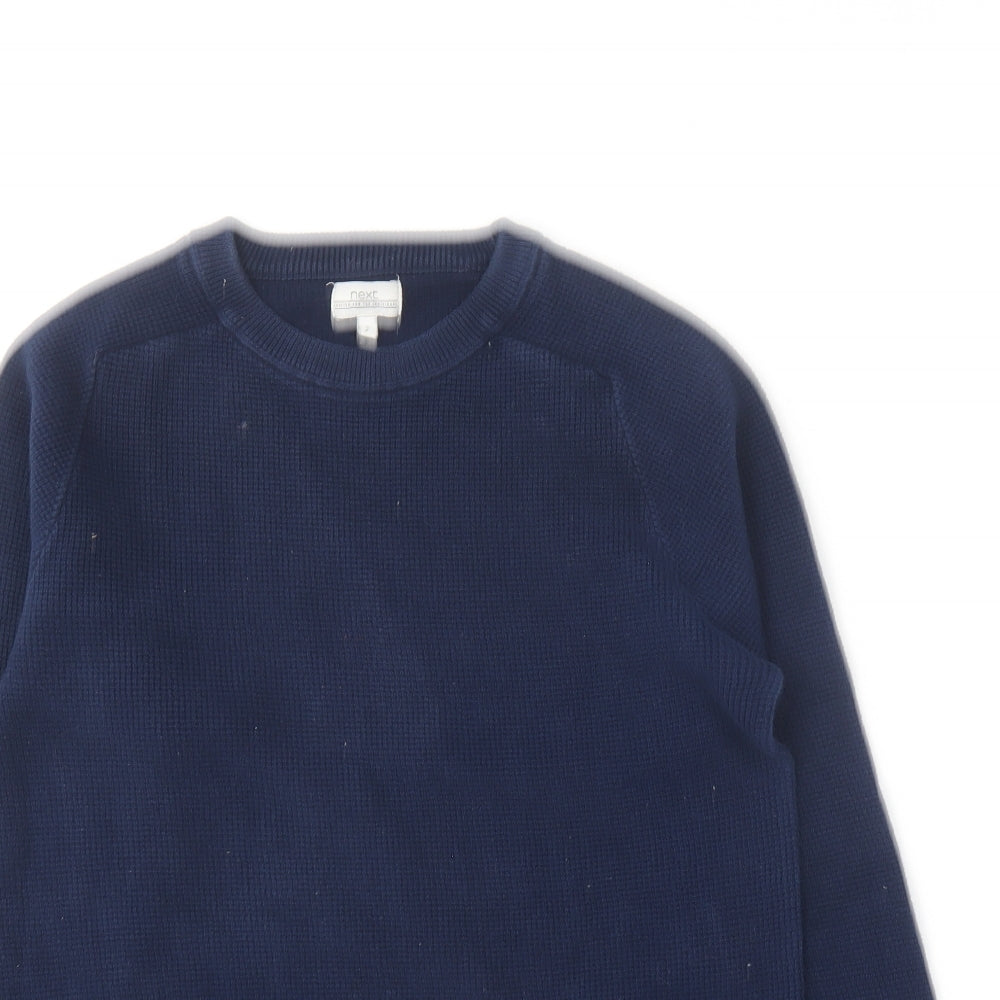 NEXT Mens Blue Round Neck  Cotton Pullover Jumper Size S