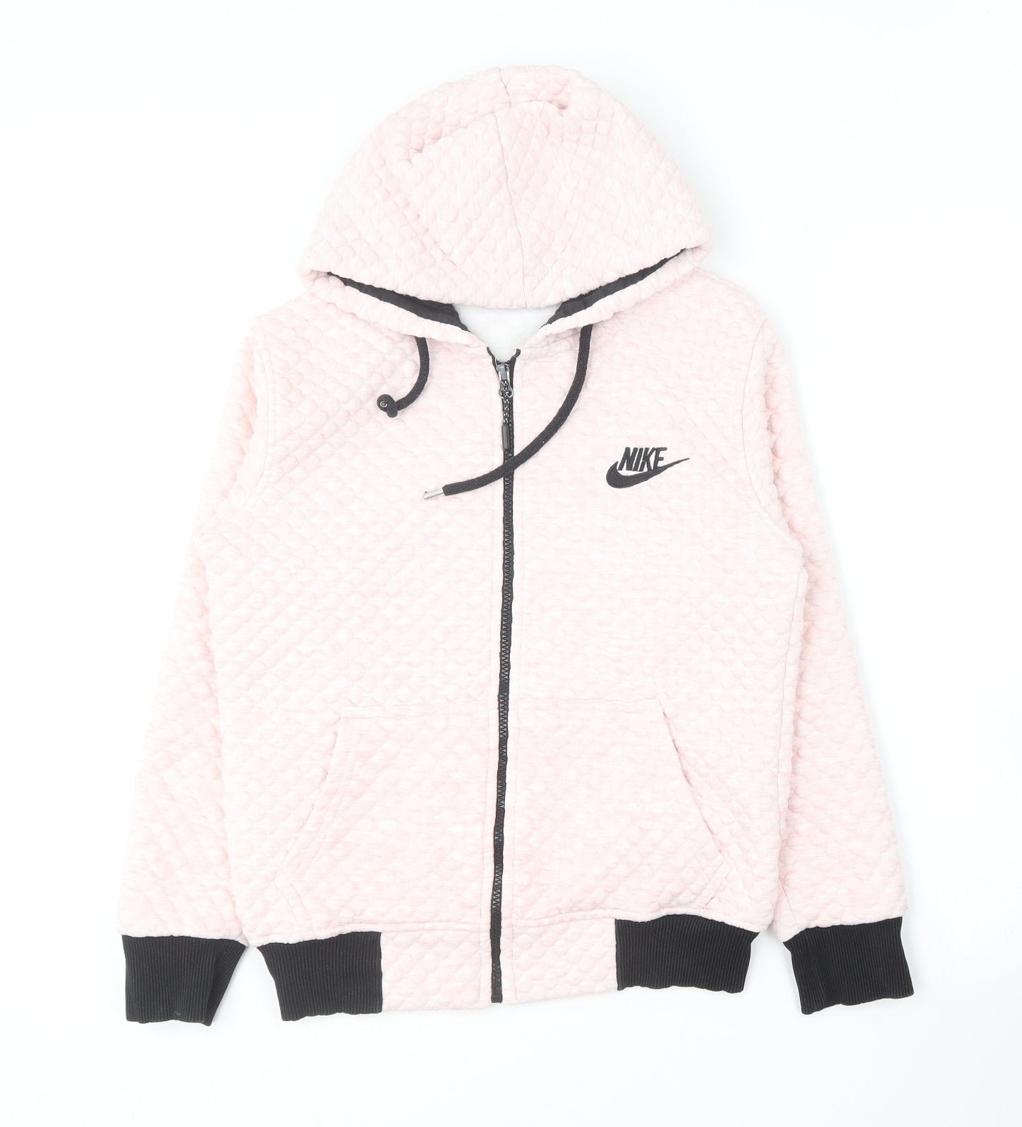 Nike Womens Pink  Cotton Full Zip Hoodie Size S