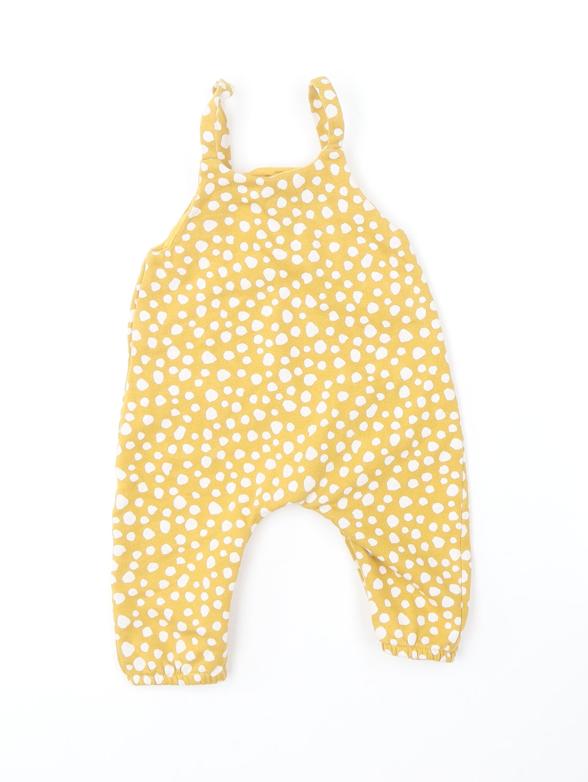 NEXT Baby Yellow Polka Dot Cotton Coverall One-Piece Size 6-9 Months