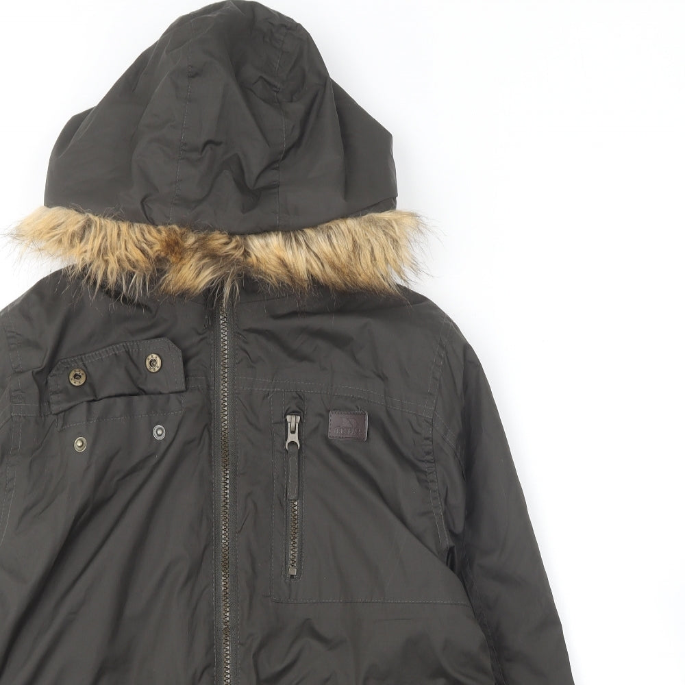 Trespass Boys Green   Parka Coat Size 9-10 Years
