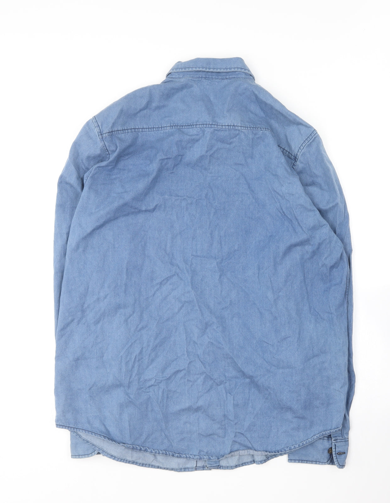 NEXT Mens Blue  Cotton  Button-Up Size XL Collared