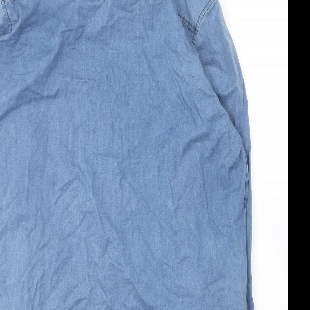NEXT Mens Blue  Cotton  Button-Up Size XL Collared