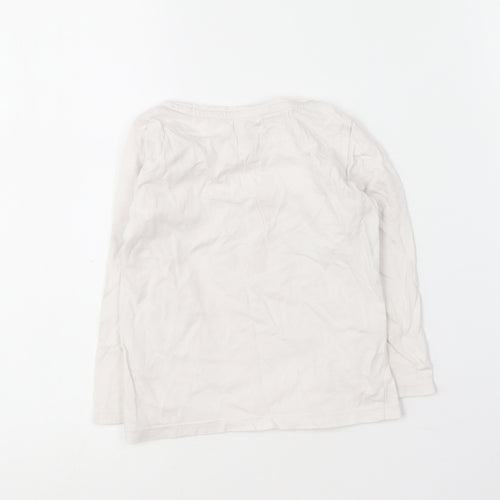 F&F Girls White Solid Cotton Top Pyjama Top Size 2-3 Years   - Hedgehog