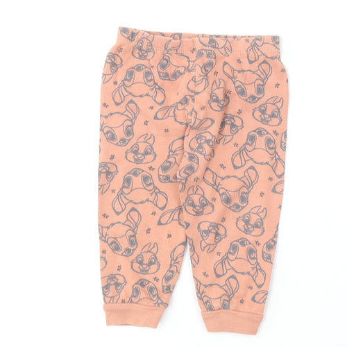 George Baby Brown Geometric Cotton Jogger Leggings Size 6-9 Months   - Bambi