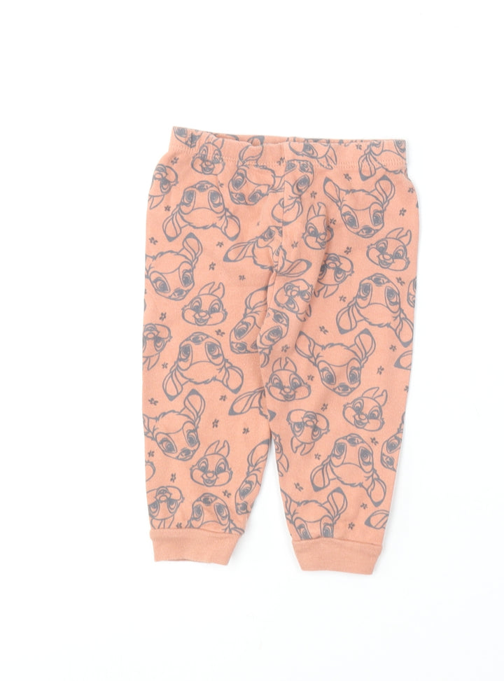 George Baby Brown Geometric Cotton Jogger Leggings Size 6-9 Months   - Bambi