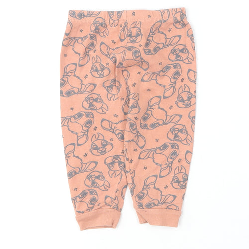 George Baby Brown Geometric Cotton Jogger Leggings Size 6-9 Months   - Bambi