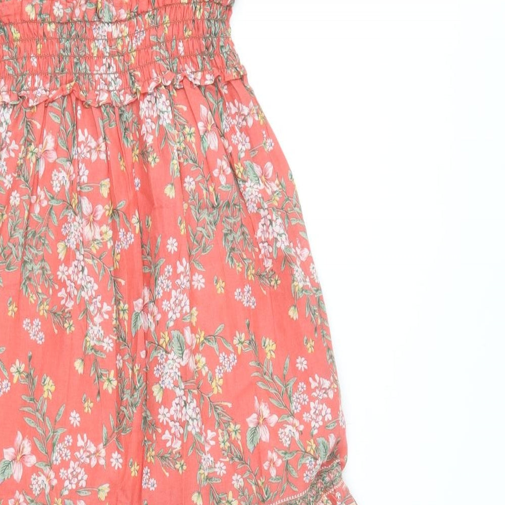 Max Studio Womens Multicoloured Floral Cotton Skater Dress  Size S  V-Neck