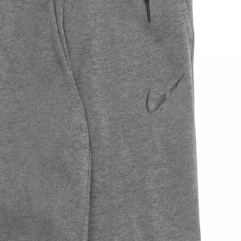 Nike Mens Grey  Polyester Jogger Trousers Size S L25 in Regular