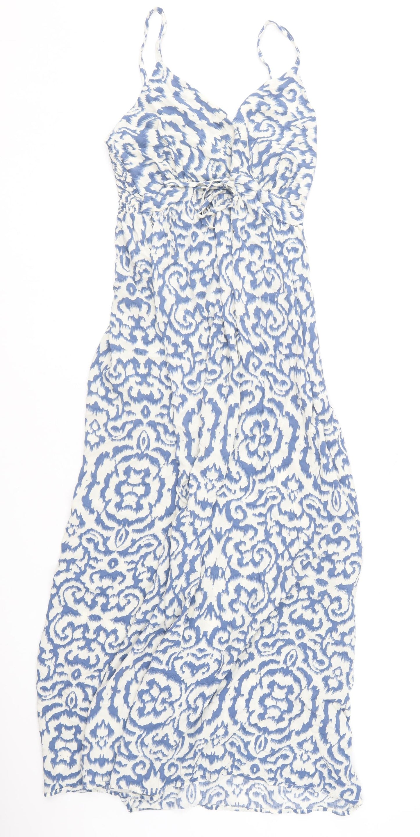 Preworn Womens Blue Geometric Viscose Skater Dress  Size S  Sweetheart