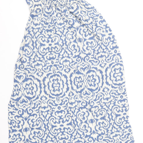 Preworn Womens Blue Geometric Viscose Skater Dress  Size S  Sweetheart