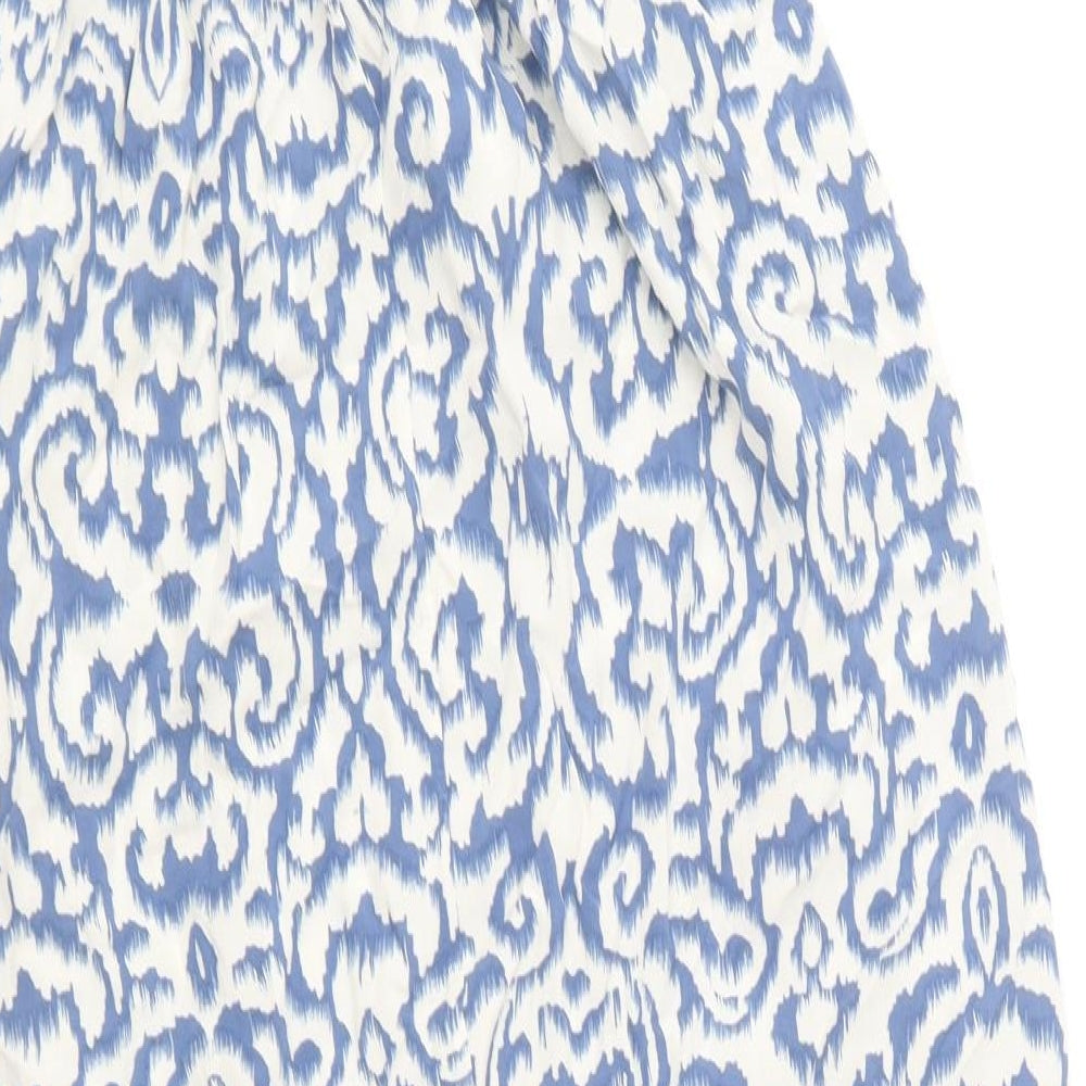 Preworn Womens Blue Geometric Viscose Skater Dress  Size S  Sweetheart