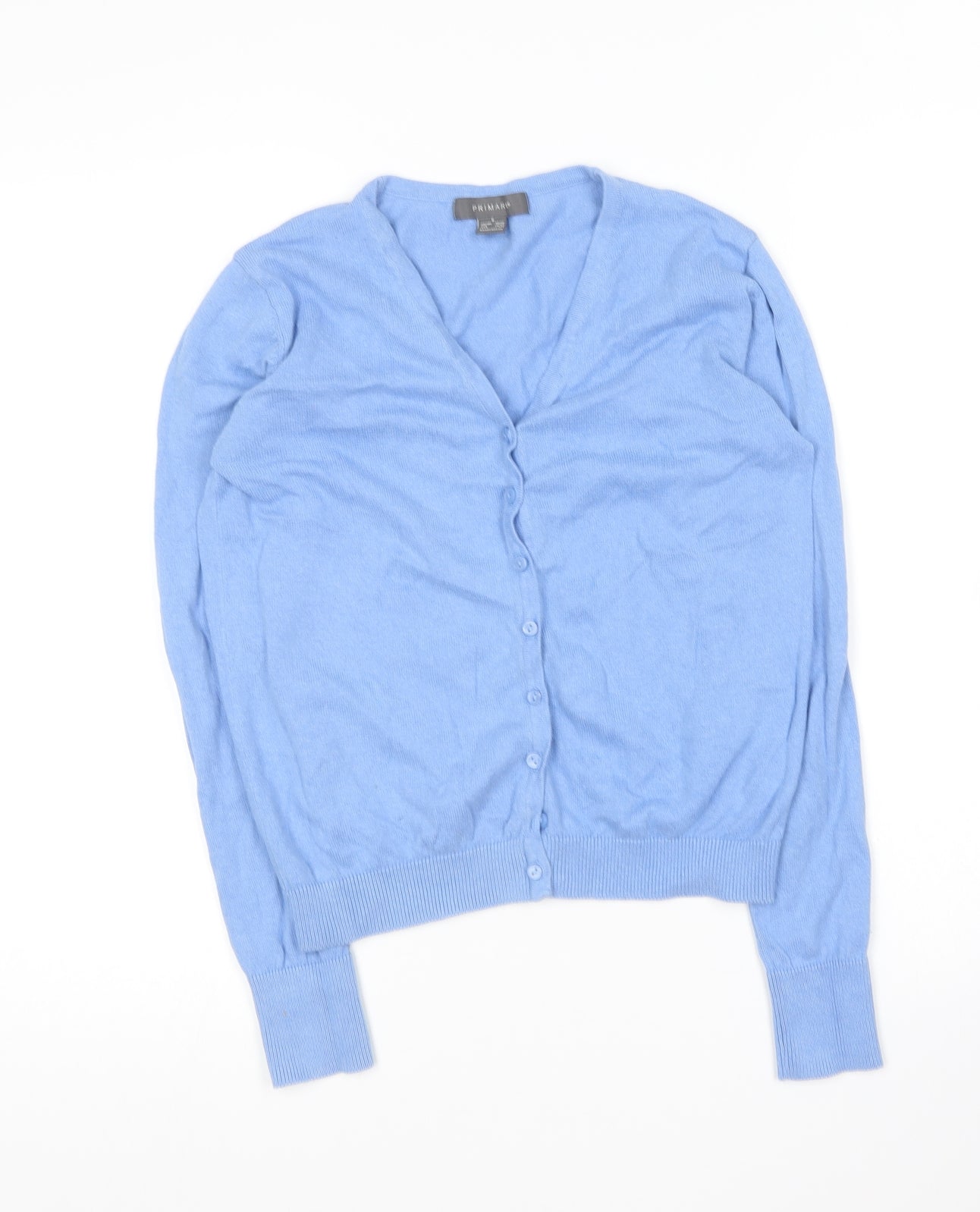 Primark Womens Blue Round Neck  Cotton Cardigan Jumper Size S