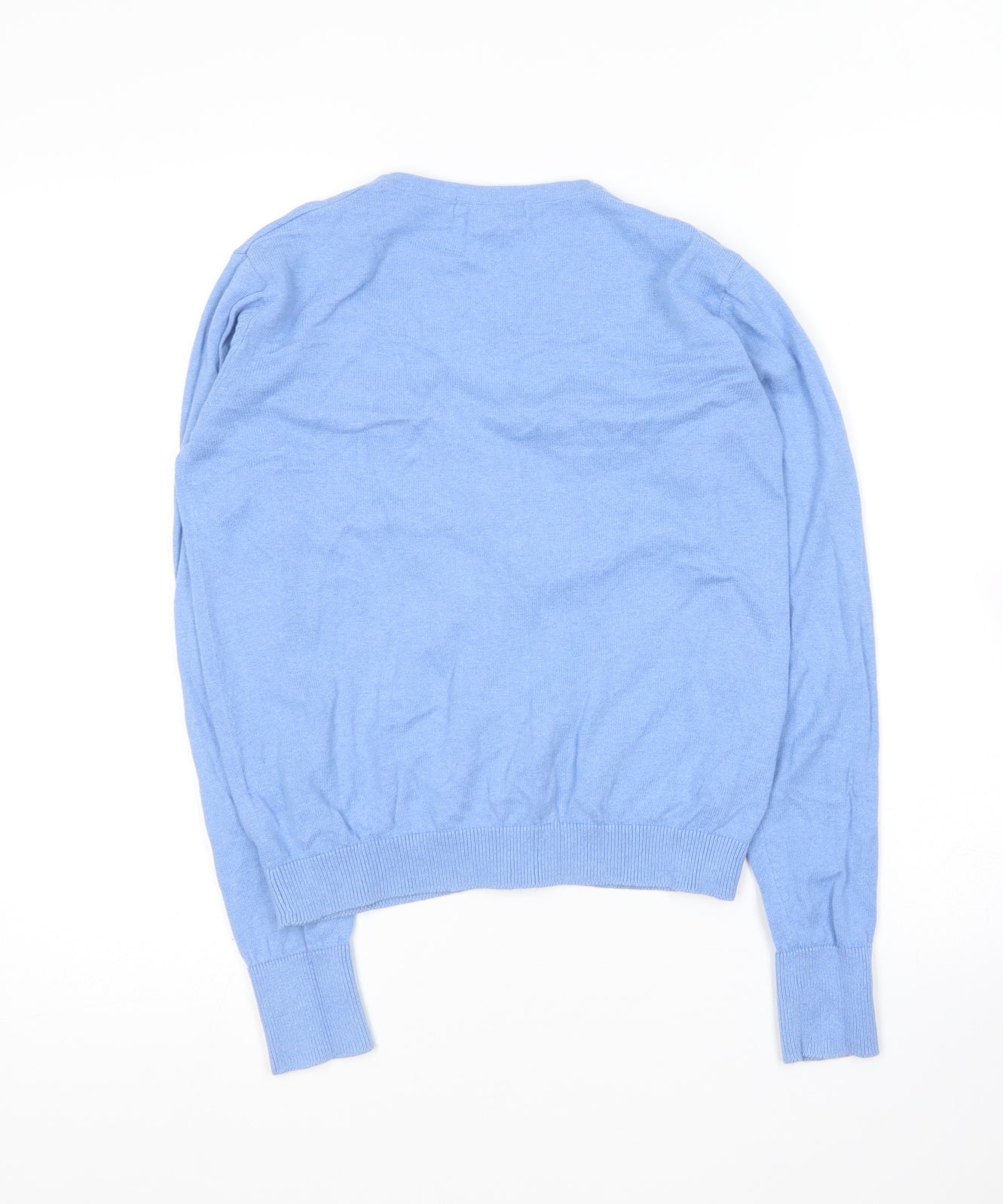 Primark Womens Blue Round Neck  Cotton Cardigan Jumper Size S