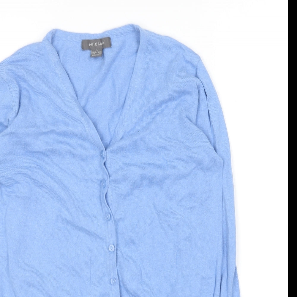 Primark Womens Blue Round Neck  Cotton Cardigan Jumper Size S