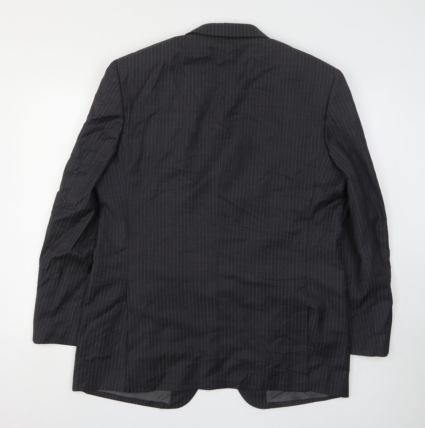 Marks and Spencer Mens Grey Striped Wool Jacket Suit Jacket Size 42