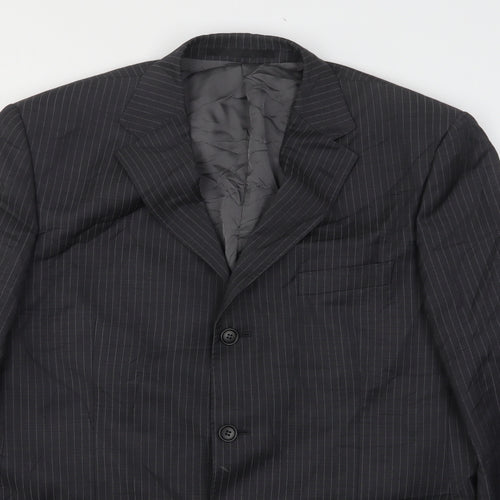 Marks and Spencer Mens Grey Striped Wool Jacket Suit Jacket Size 42