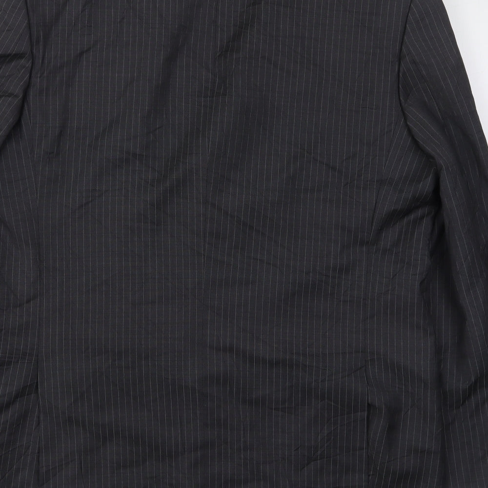 Marks and Spencer Mens Grey Striped Wool Jacket Suit Jacket Size 42