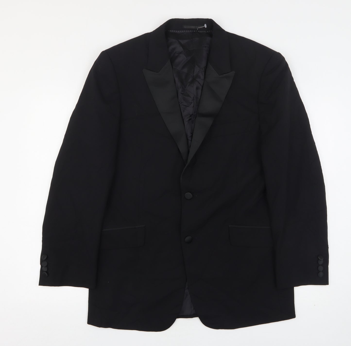 Moss Bros Mens Black  Polyester Jacket Suit Jacket Size 38