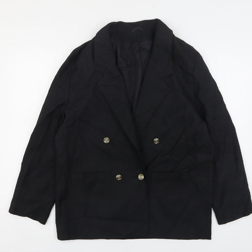 Preworn Womens Black  Nylon Jacket Suit Jacket Size 12