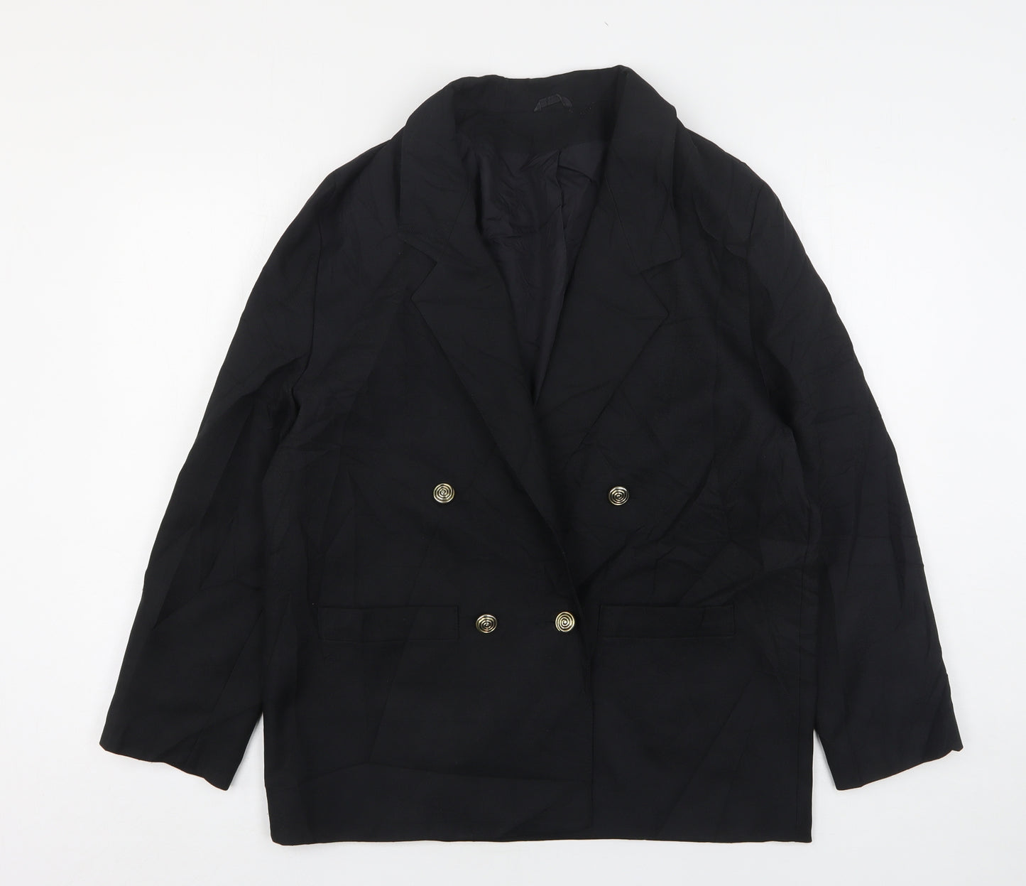 Preworn Womens Black  Nylon Jacket Suit Jacket Size 12