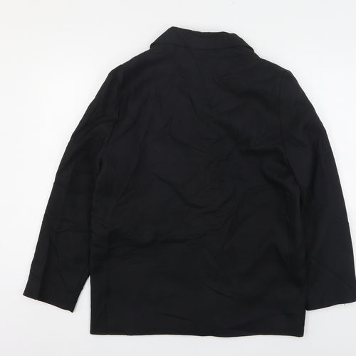 Preworn Womens Black  Nylon Jacket Suit Jacket Size 12