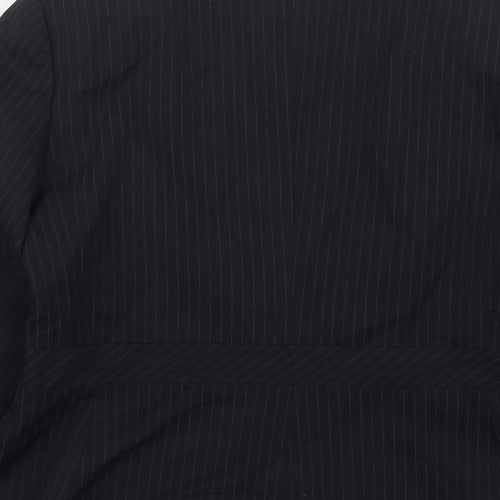 F&F Womens Black Striped Polyester Jacket Suit Jacket Size 14