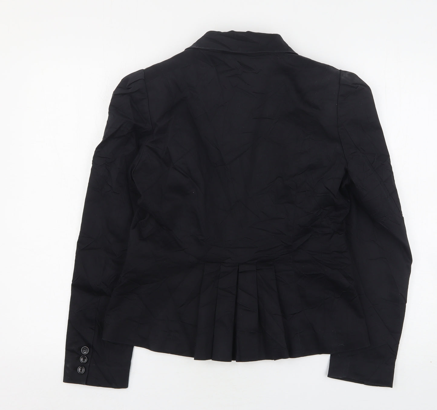 H&M Womens Black  Cotton Jacket Suit Jacket Size 14