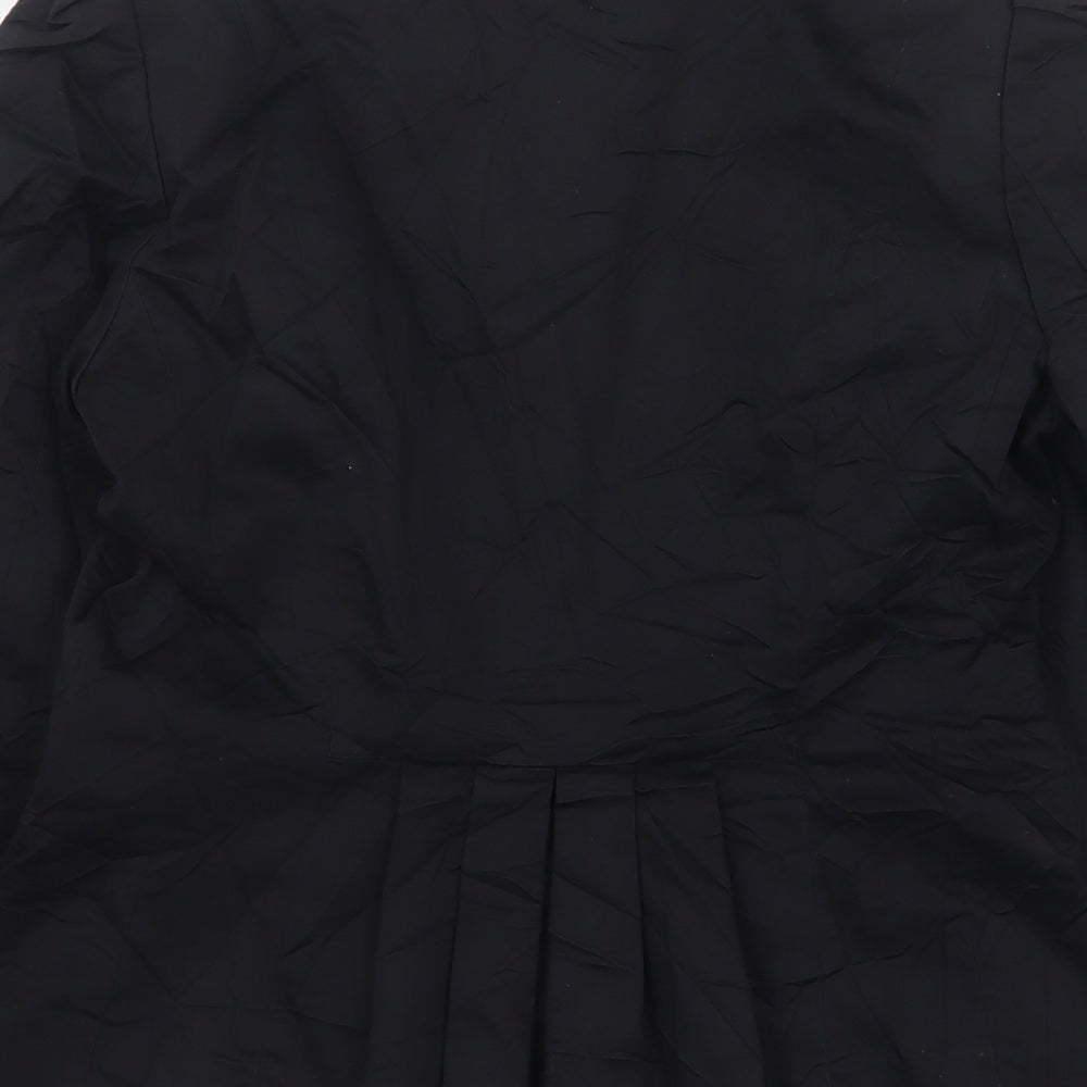 H&M Womens Black  Cotton Jacket Suit Jacket Size 14