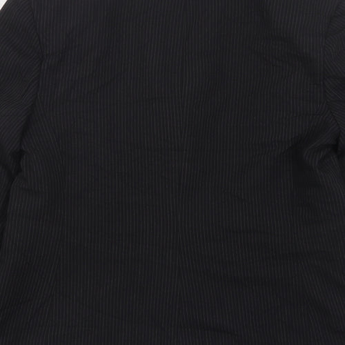 Autonomy Womens Black Striped Polyester Jacket Suit Jacket Size 16