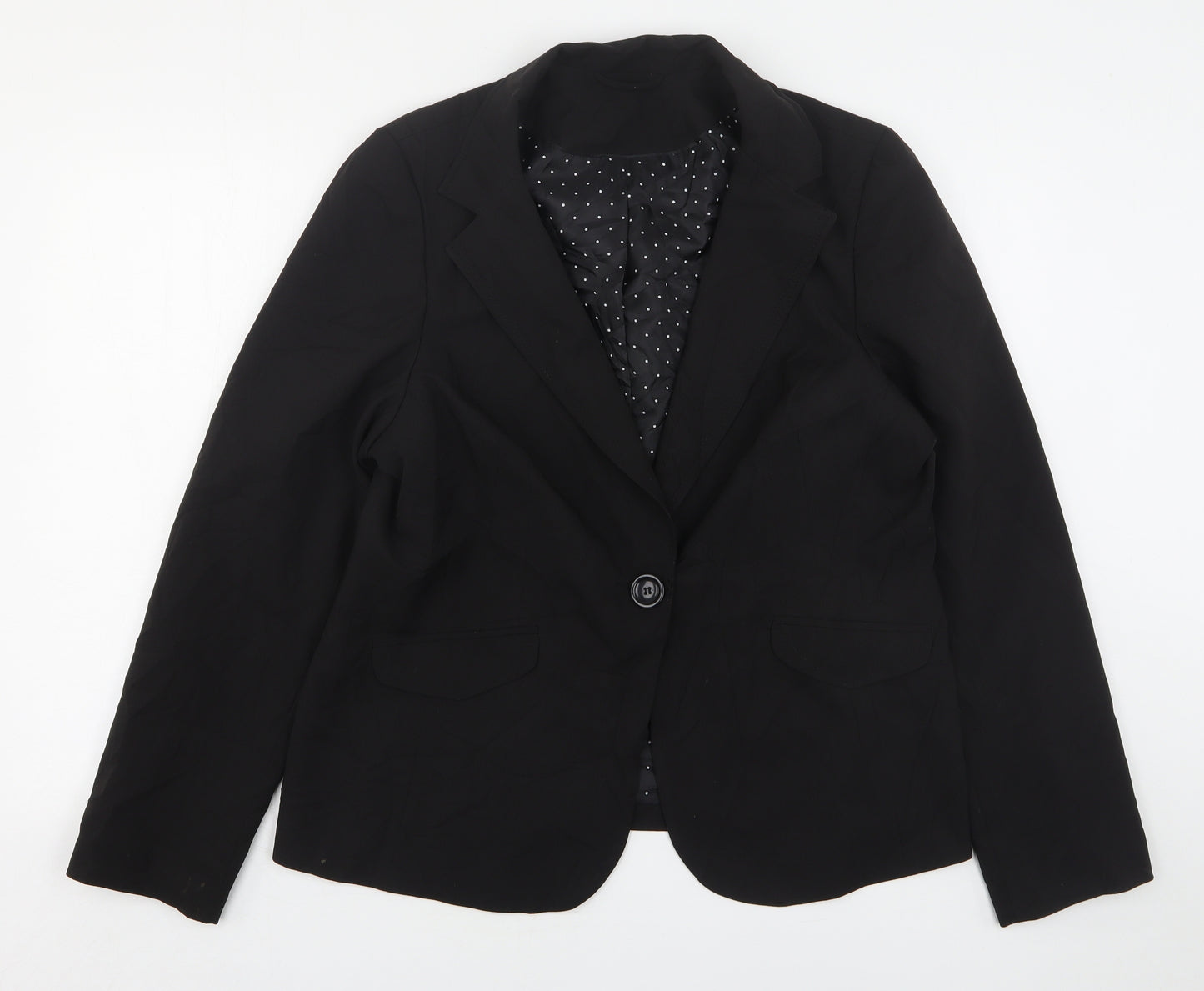 Dorothy Perkins Womens Black  Polyester Jacket Suit Jacket Size 18