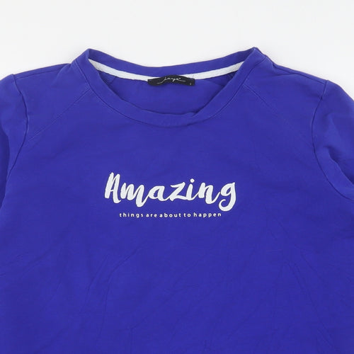 Dayz Womens Blue  Cotton Pullover Sweatshirt Size S