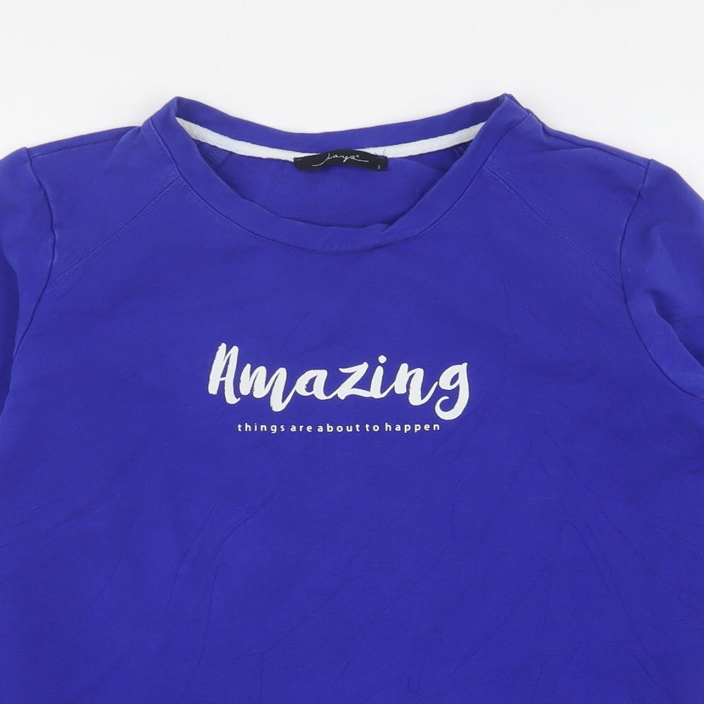 Dayz Womens Blue  Cotton Pullover Sweatshirt Size S