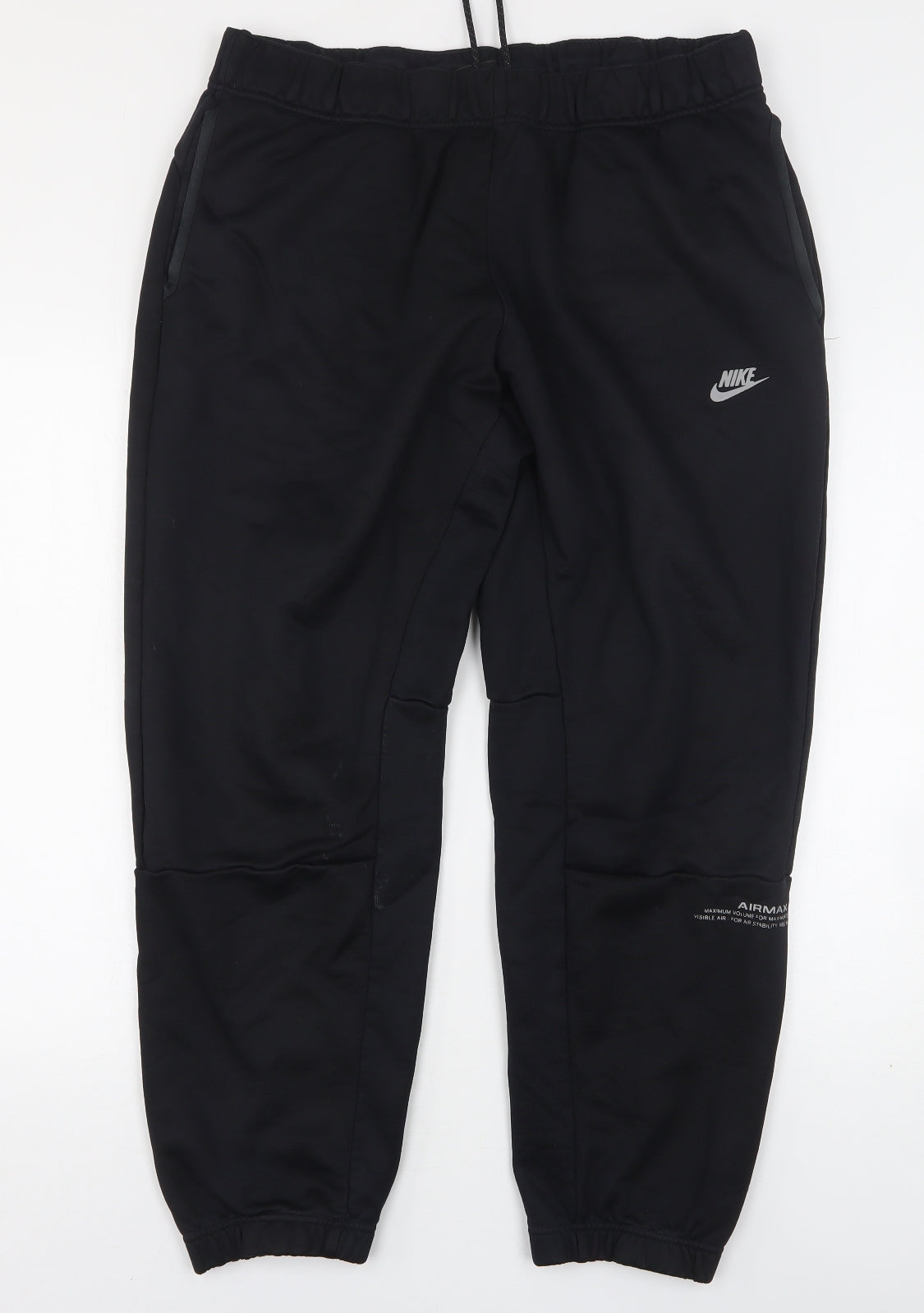 Nike Mens Black  Polyester Sweatpants Trousers Size XL L28 in Regular