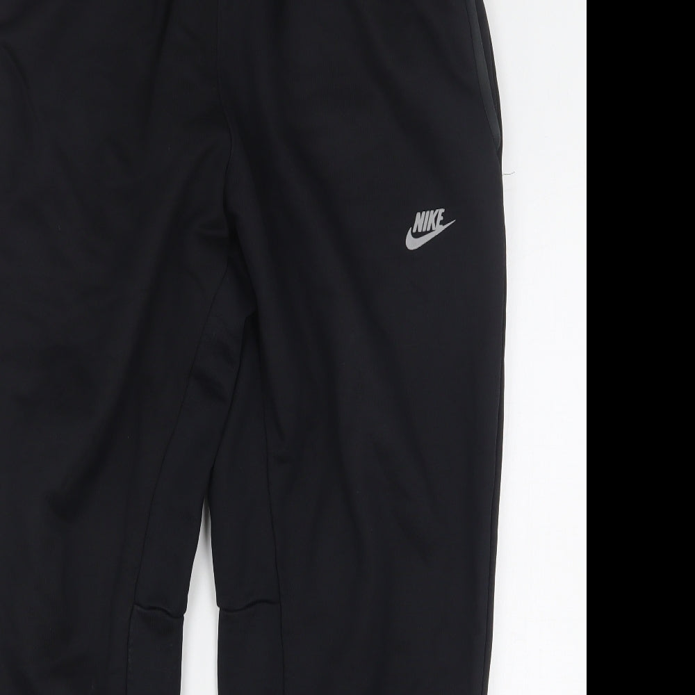 Nike Mens Black  Polyester Sweatpants Trousers Size XL L28 in Regular