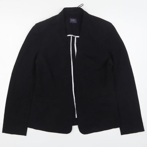 Marks and Spencer Womens Black  Polyester Jacket Blazer Size 10