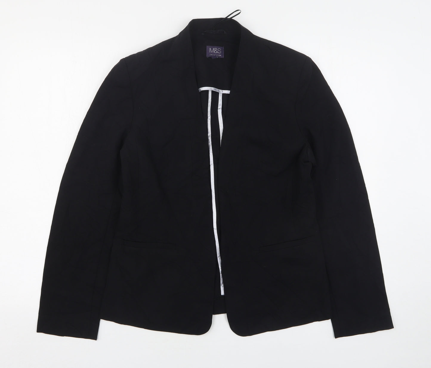Marks and Spencer Womens Black  Polyester Jacket Blazer Size 10