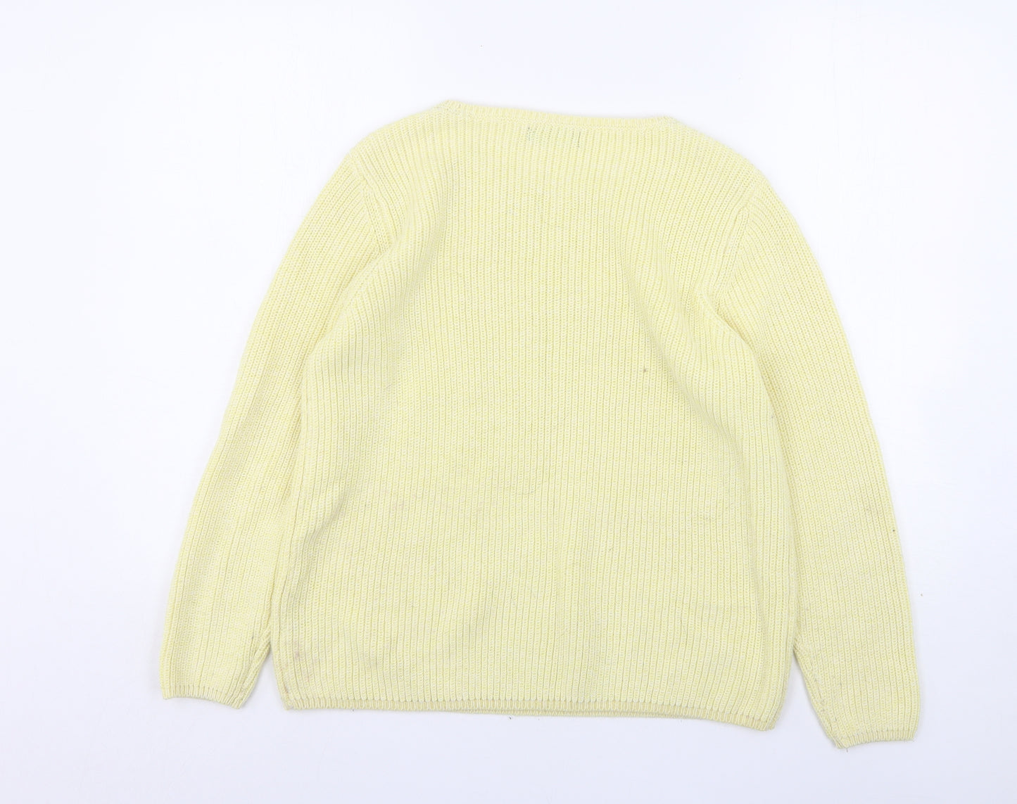 F&F Womens Yellow Round Neck  Acrylic Pullover Jumper Size 14