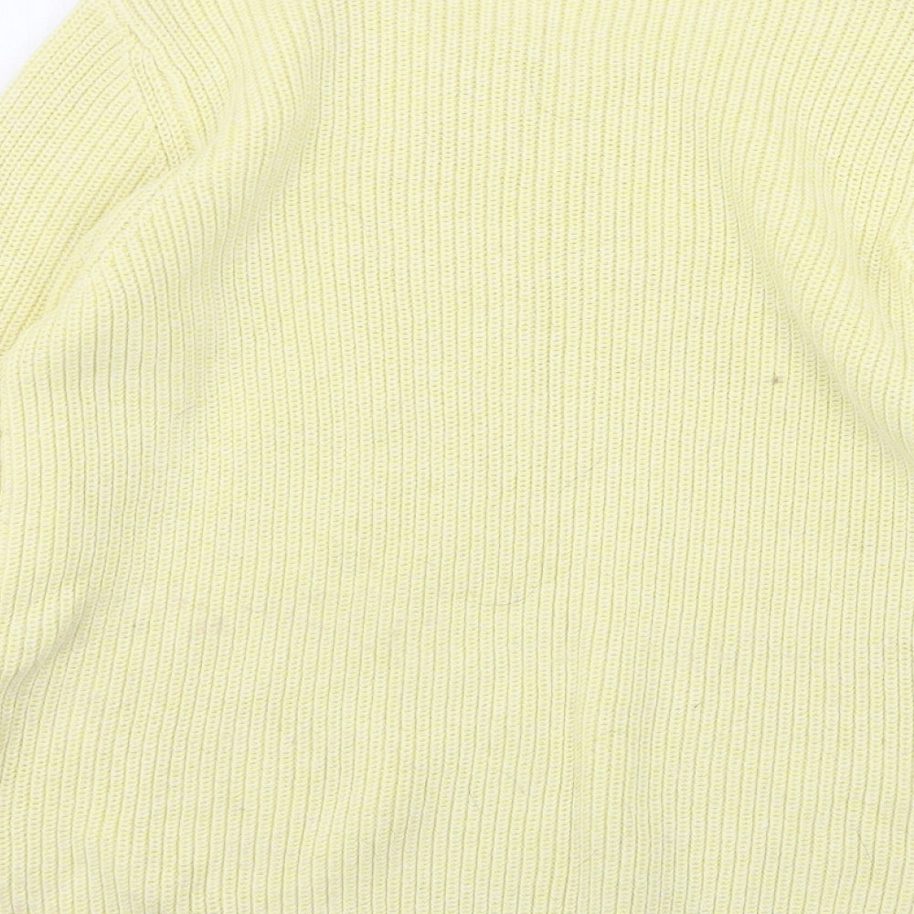 F&F Womens Yellow Round Neck  Acrylic Pullover Jumper Size 14