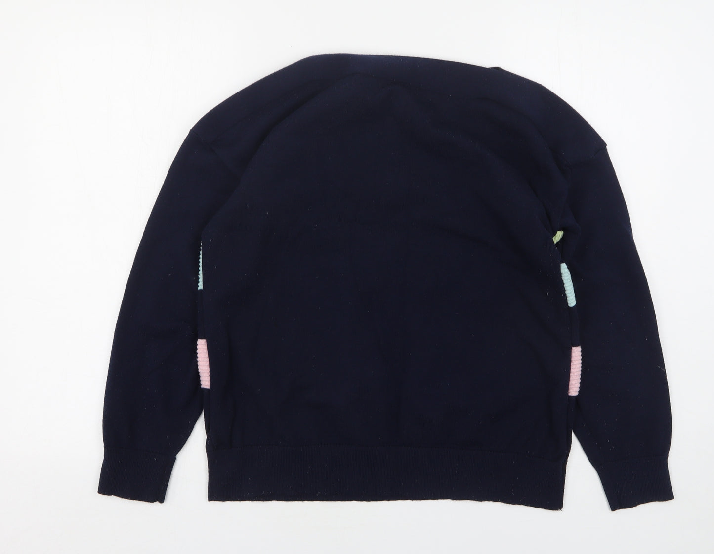 Dunnes Stores Womens Multicoloured Round Neck Striped Polyester Pullover Jumper Size L