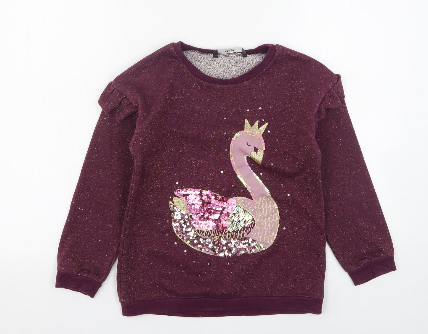 George Girls Purple  Cotton Pullover Sweatshirt Size 8-9 Years